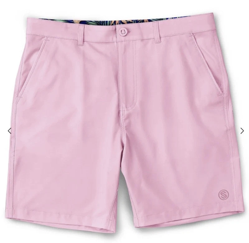 NEW Scales Men Size 36 All Tides Walk Shorts Light Pink Golf Bermuda Lightweight