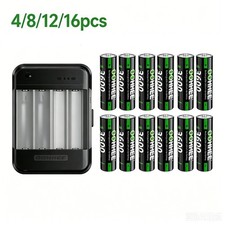 4/8/12/16Pack OOHHEE AA 1.5V 3600mWh Lithium Rechargeable Batteries with Charger