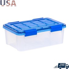 Airtight Clear Storage Bins W/ Lids Stackable Heavy Duty Organizing Totes New