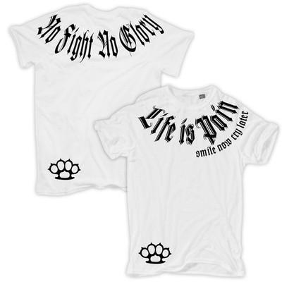 Men TShirt Smile now Cry later SCHWARZ Schlagring knuckle biker mc rapper fight
