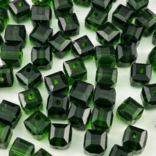 100Pcs 6Mm Cube Crystal Glass Beads for Jewelry Making Faceted Square Crystal Gl