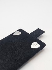 Authentic GUCCI Heart Trademark Stud Earrings 925 Sterling Silver