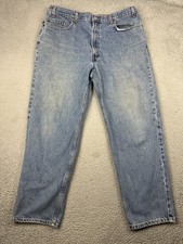 Levis 550 Jeans Mens 40x30 Light Wash Blue Relaxed Fit Tapered Leg Denim Red Tab