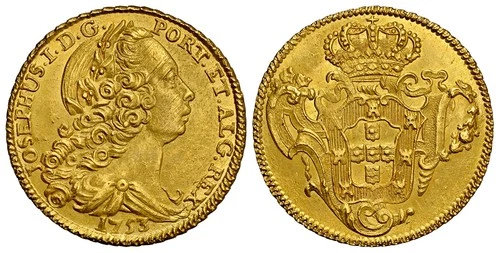 PORTUGAL. Jose I. 1753 AV 4 Escudos, Peca. NGC MS64 Lisbon KM 240; A.G-53.04