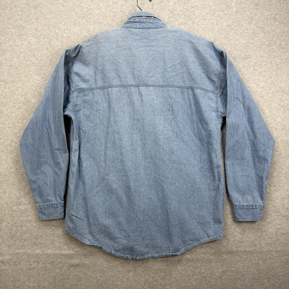 De colección Colorado Rockie Para Hombres Mediano Denim Cambray Manga Larga Hank Aaron MLB Foto 3 de 4