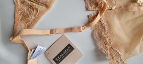 LA PERLA 32B Italia 1 XS camel SHEER & LACE bra & shortie  ELEGANCE set NWT