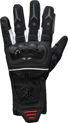IXS Rapid-STX 1.0 wasserdichte Damen Motorrad Handschuhe, schwarz/weiß/rot, L