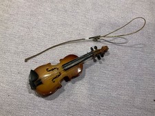 Miniature Wooden Violin Christmas Ornament 4  