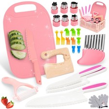 Toddler Knife Set - Kid Safe Knife Set for Real Cooking, 27PCS Toddler Kitche...