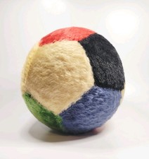 Vintage 1950s Steiff Mohair Plush Ball 7" Multi-Color Nursery Toy Great Cond