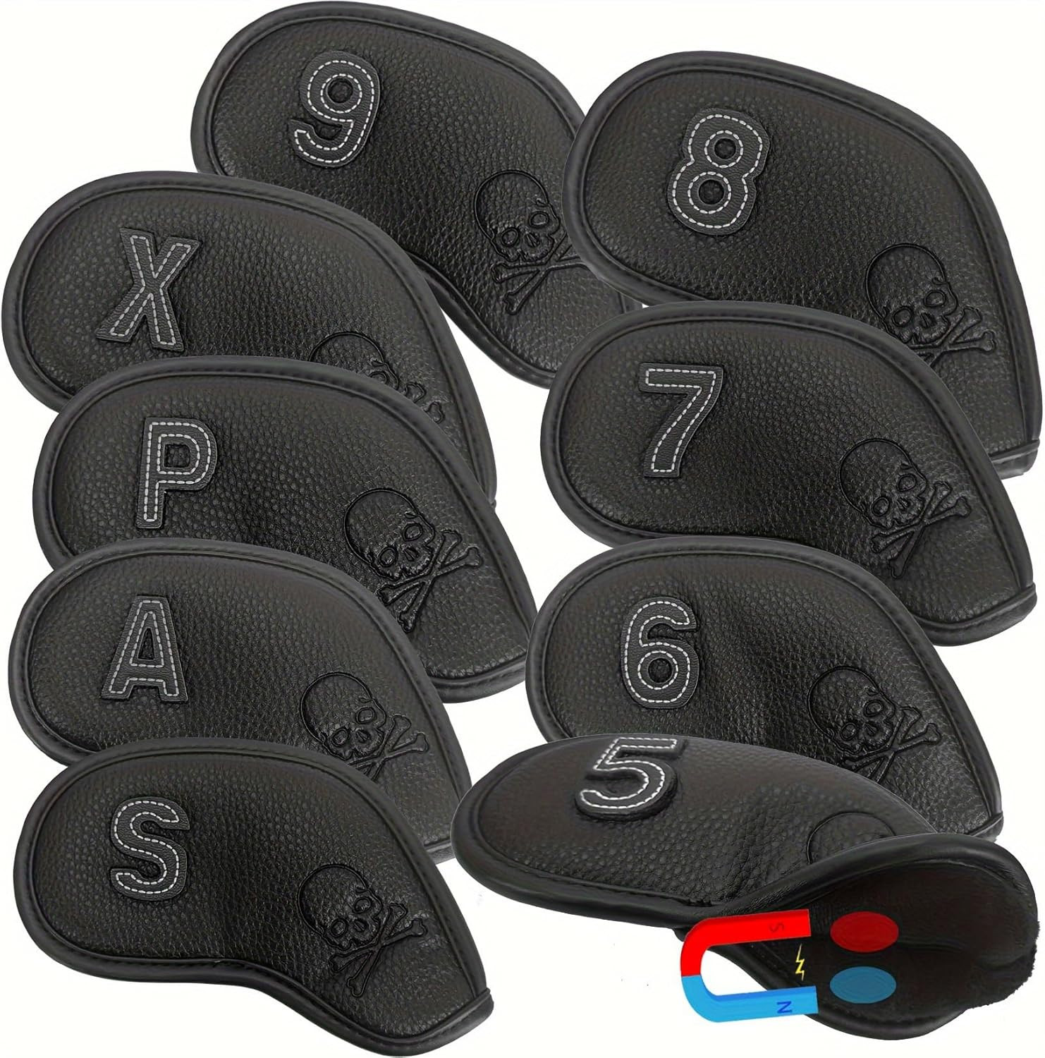 Premium Magnetic Leather Iron and Wedge Golf Club Head Cover