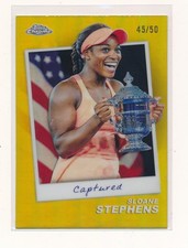 SLOANE STEPHENS 2024 TOPPS CHROME CAPTURED GOLD REFRACTOR #CTDSS 45/50