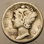 1919 D Mercury Dime VG - F   "Actual Coin Pictured - Not Cleaned"