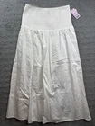 Wild Fable Womens Medium White Smocked Waist Maxi Skirt Side Slit