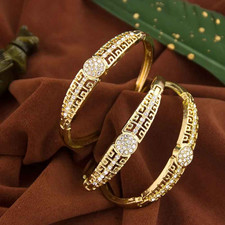 Fashion Gold Color Bracelet Bangle Dubai Indian women jewelry Zircon Stones Gift