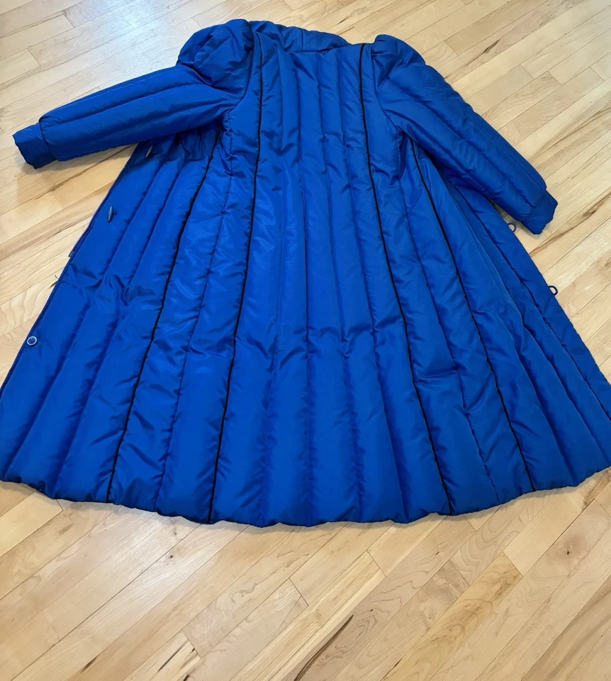 VINTAGE J. Gallery Duck Down Jacket Size S Blue Quilted Long Full Length Coat - Image 4 of 4