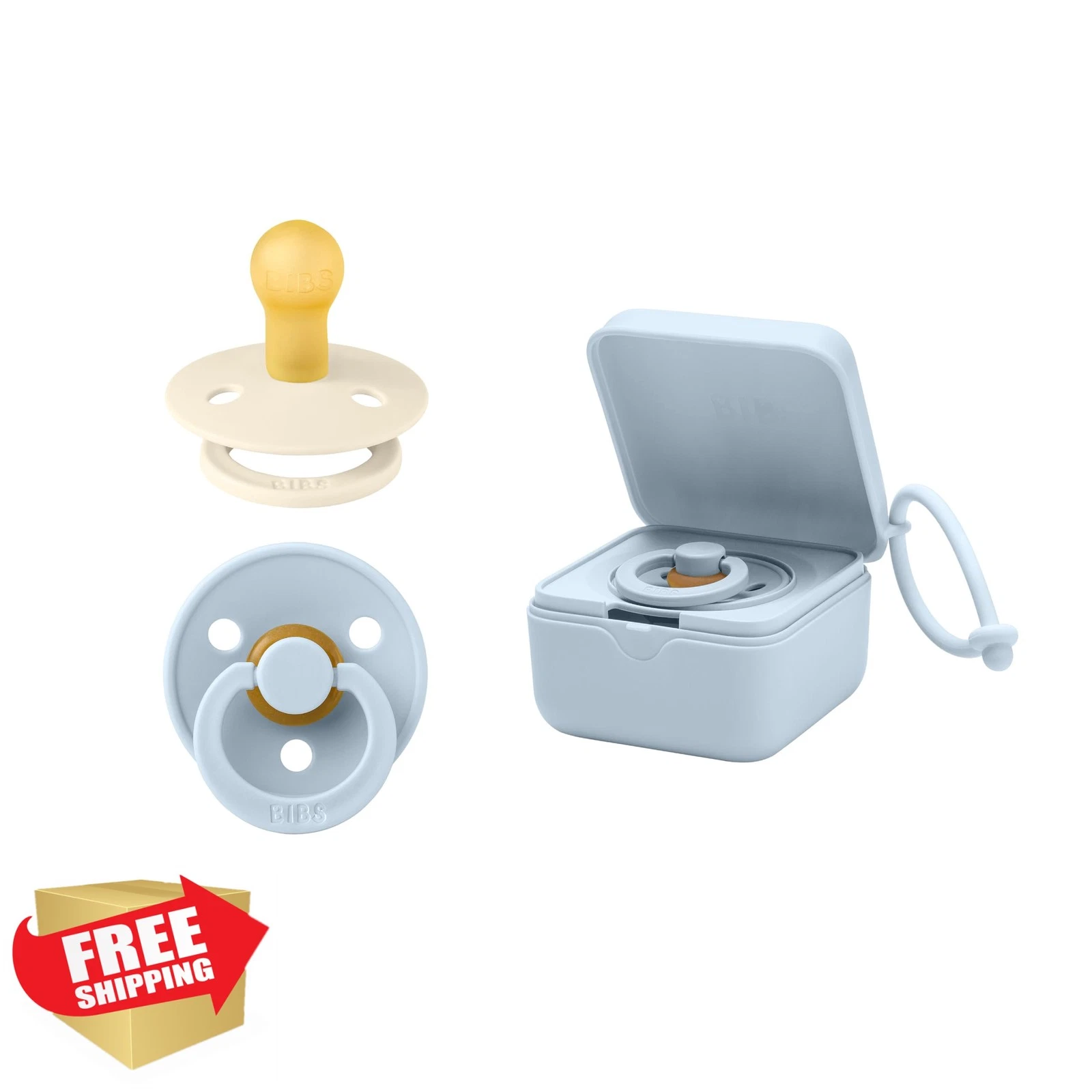 Bibs Pacifier Box Bundle Baby Blue