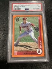 2021 Topps Big League Shohei Ohtani Orange PSA 8 NM-MINT #114 LA Angels Dodgers