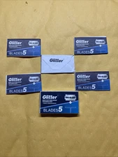 5 Double Edge Razor Blades, Glitter Super Stainless Blue New Cutting Edge Tech