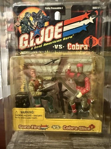 GI Joe 2002 Sure Fire vs Cobra 🐍 Slice 🥷 with MOC Masters Case MOC