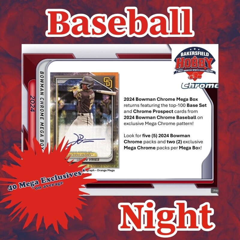 🔥New York Yankees - 2024 Bowman Chrome Baseball - 4 Mega Box Break