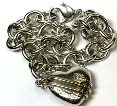 1994 Tiffany & Co. Sterling Silver 18k Gold Heart Cupid's Arrow