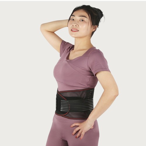 Schwarz Rückenstütze Nylon Lendenwirbelstützgurt Wirbelsäulenunterstützung - Picture 10 of 17