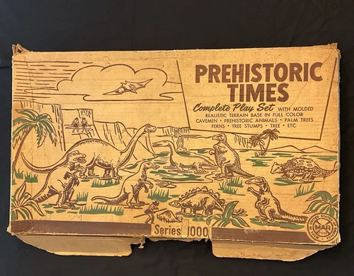 Marx Prehistoric Times Playset Dinosaurs Series 1000 Vintage 3390
