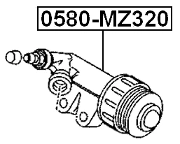 0580-MZ320 Febest CLUTCH SLAVE CYLINDER CD85-41-920, BP4S-41-920A, BP4S-41-920B, - Picture 2 of 4