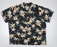 Paradise Found Mens Hawaiian Button-Up Short Sleeve Shirt Floral Tropical XL 