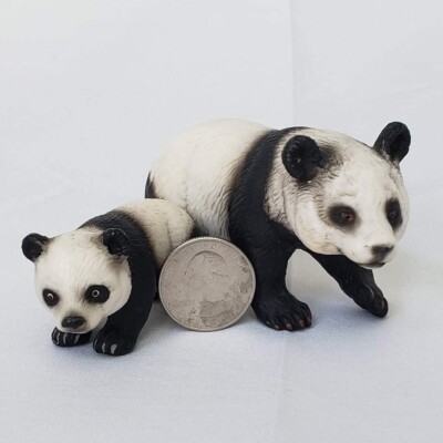 2pcs/set Lovely Panda Action figures collection Resin  Schleich Germany 4 x 2 in