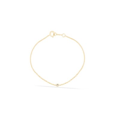 Little Brilliant Cut Diamond Bracelet 14K Yellow Gold Chain