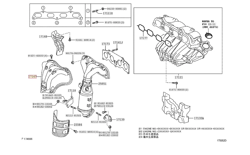Protector térmico colector de escape genuino OEM Toyota No,1 17167-28060 Foto 3 de 3