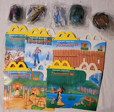 Disney Pocahontas McDonalds Happy Meal Figuren x FÜNF plus Boxen (1995)
