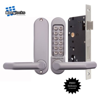 Borg Digital Lockset BL5000SC Satin Chrome -Push Button Euro Lock-Free Postage