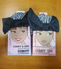 2 Pack: Conair Comfy & Dry Full Size Shower Cap with Bow #55948 (9487-R8P1a)