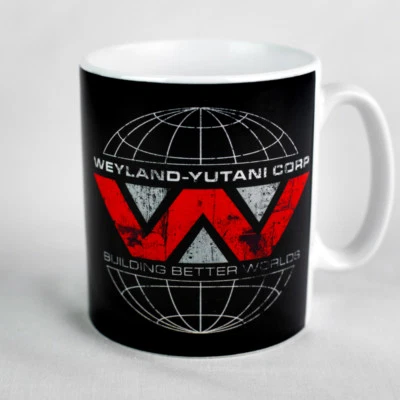 DIGITAL PHARAOH Aliens Weyland Yutani Distressed Logo Crew Nostromo Mug LV426 Xenomorph Film