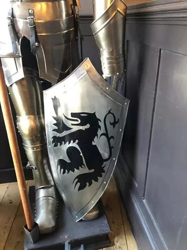 Traje de armadura de caballero medieval portátil cruzado combate cuerpo completo traje Larp - Imagen 2 de 4