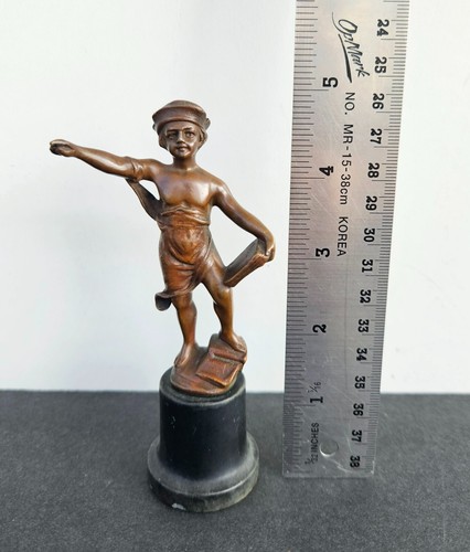 Antique 19thC Echte Bronce Austria Vienna Bronze Figurine Boy with Books - Picture 7 of 9