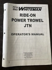 Multiquip Whiteman Ride-On Power Trowel JTN Operator's Manual Book Shop Service