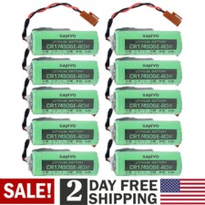 US 10Pcs SANYO CR17450SE-R 3V PLC Battery w/2P Plug for A98L-0031-0012 FANUC CNC