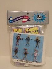 Vtg NEW  Mac WEEPLES People Whimsical Jewelry Pin Ornament Craft Kit Lot of 6