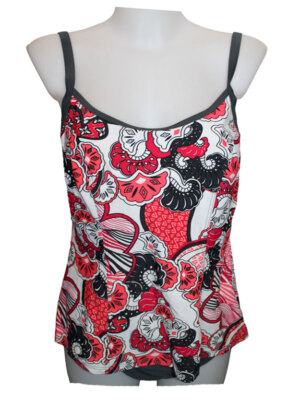 2 tlg. SET BIKINI OBERTEIL TANKINI  + HOSE ROT WEISS SCHWARZ GRAU SUNMARIN 46 C