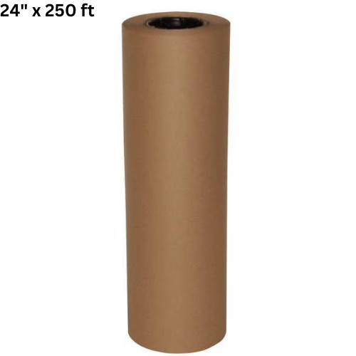 24" x 250 ft Brown Kraft Paper Recycled Roll Packaging Shipping Wrapping