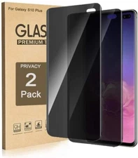 2 Pack Privacy Tempered Glass Screen Protector For Samsung Galaxy S10 S10 Plus