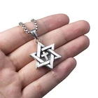 Star of David Messianic cross Men's Solid Stainless Steel Pendant Necklace Chain
