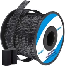 100ft - 1/2 Inch Cable Management Sleeve Protector,Wire Loom PET Expandable Wire