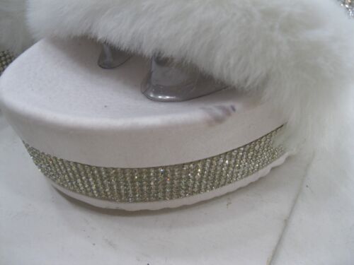 Sandalias BLANCAS PLATEADAS Slip On FURRY 2" PLATAFORMA MUJER Talla 11 - Imagen 4 de 8