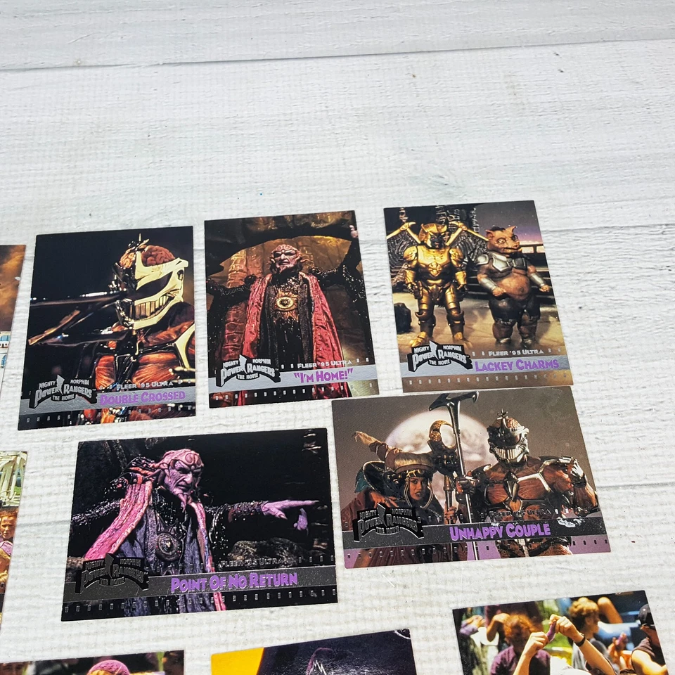 Vintage Mighty Morphin Power Rangers Movie Trading Cards LOT 13pc Fleer 1995 - Image 3 of 4
