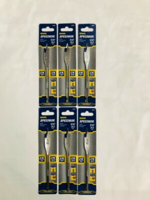 IRWIN Tools 88809 Spade Drill Flat Bit, Silver, 9/16''x6'' [Pack of 6]